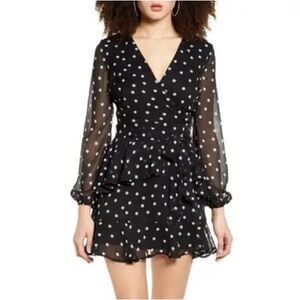 Leith Surplice Wrap Mini Dress